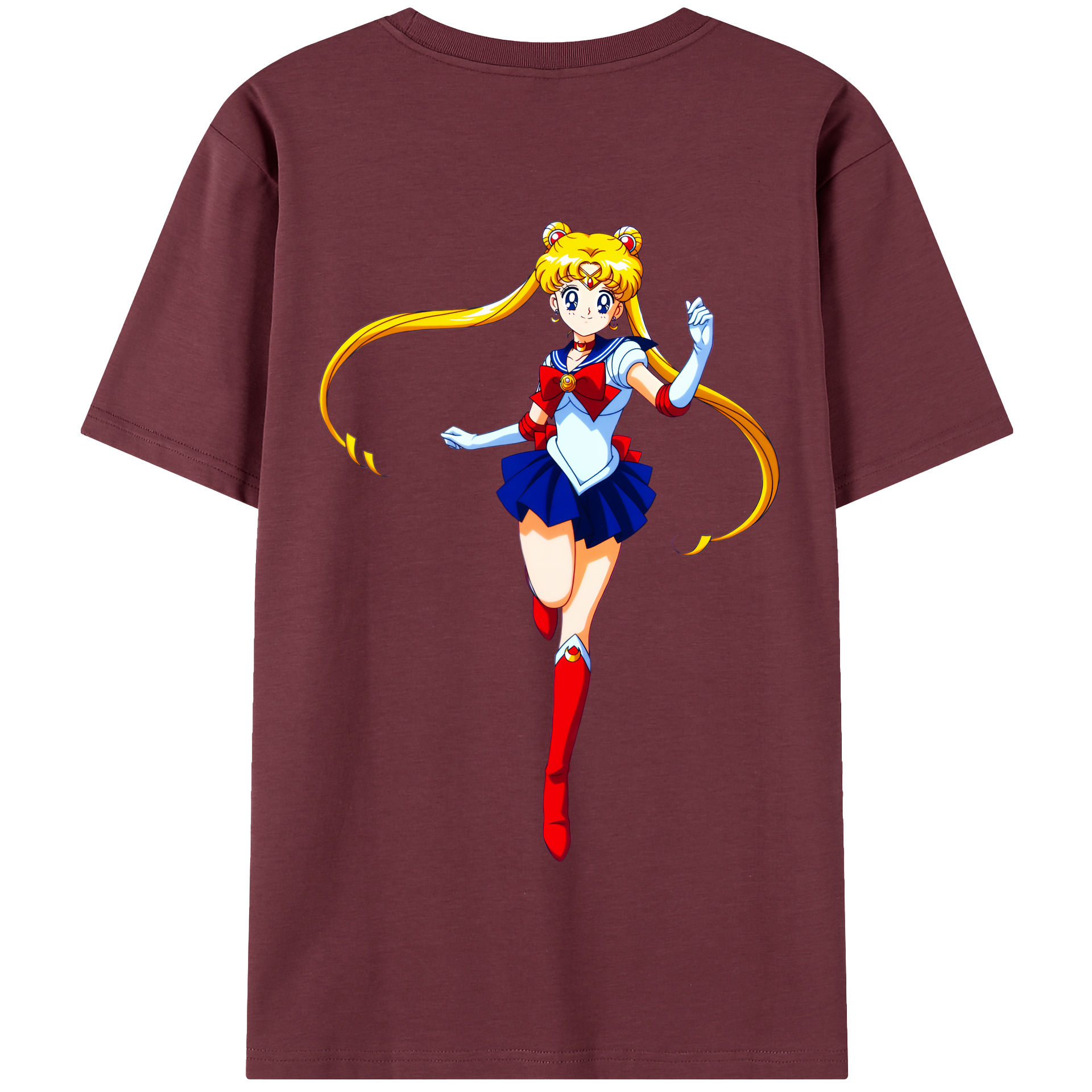 （画像用） 美少女戦士セーラームーン 月野 うさぎ つきの うさぎ Sailor Moon Tsukino Usagi 綿100％半袖Tシャツ（背面プリント）